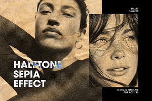 Halftone Sepia Photo Effect
