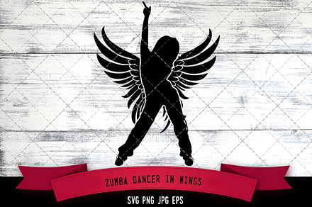 Zumba Dancer In Wings Vector