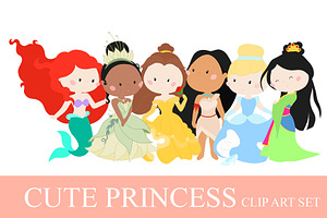 Cute Princess Clip Art Set