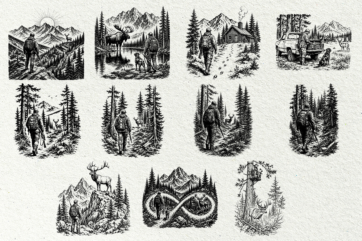 Hunting Scenes SVG Graphics, a Sport Illustration by DENIDigitalArtSudio (Photo 9 of 10)