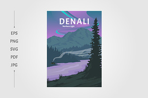 northern lights view at denali, a Wallpaper Graphic by lawoel