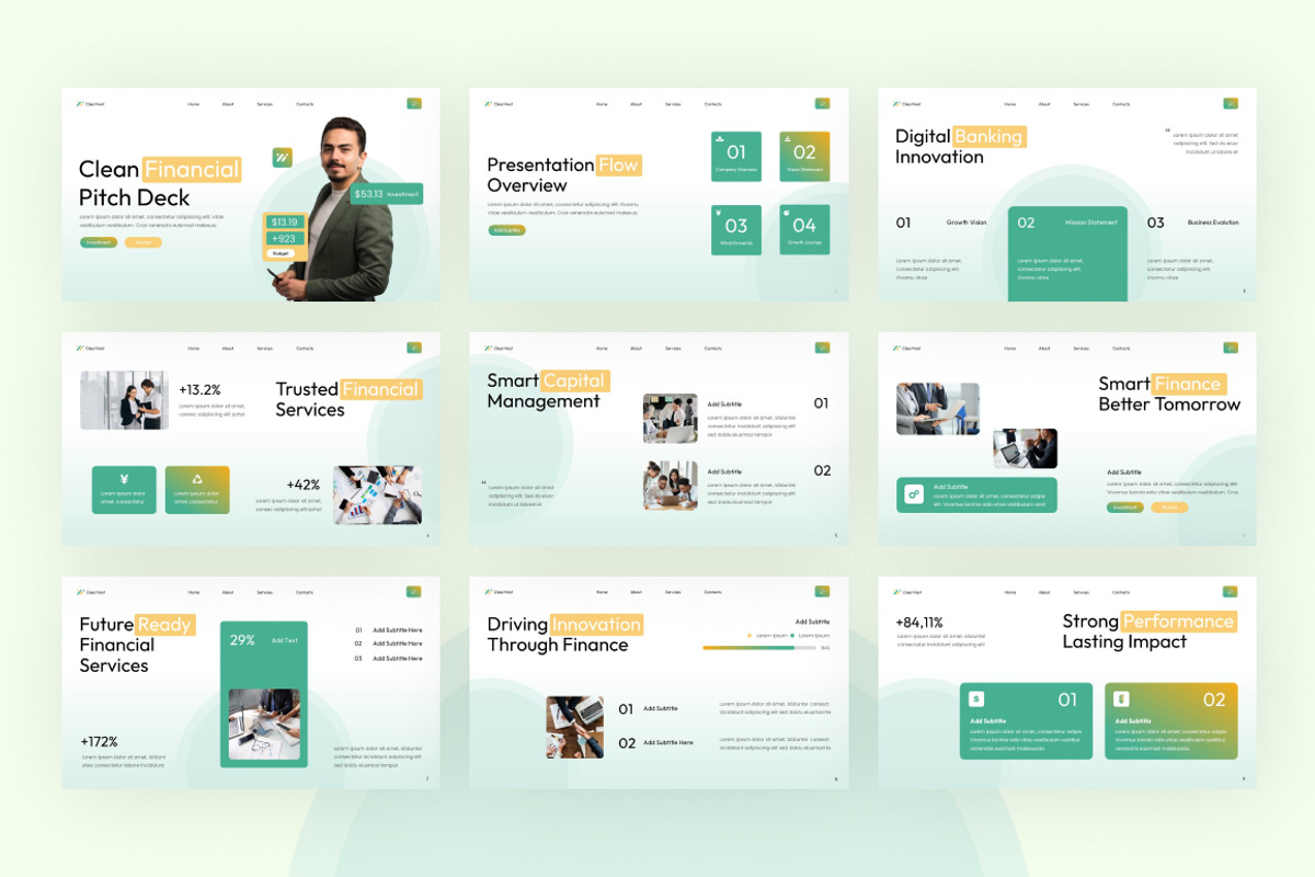 Clean Financial Pitch Deck Keynote, a Presentation Template by Loin Studio (Photo 3 of 4)