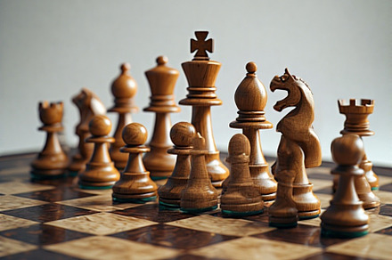 chess battle on chessboard, a Photo by ComfortQ