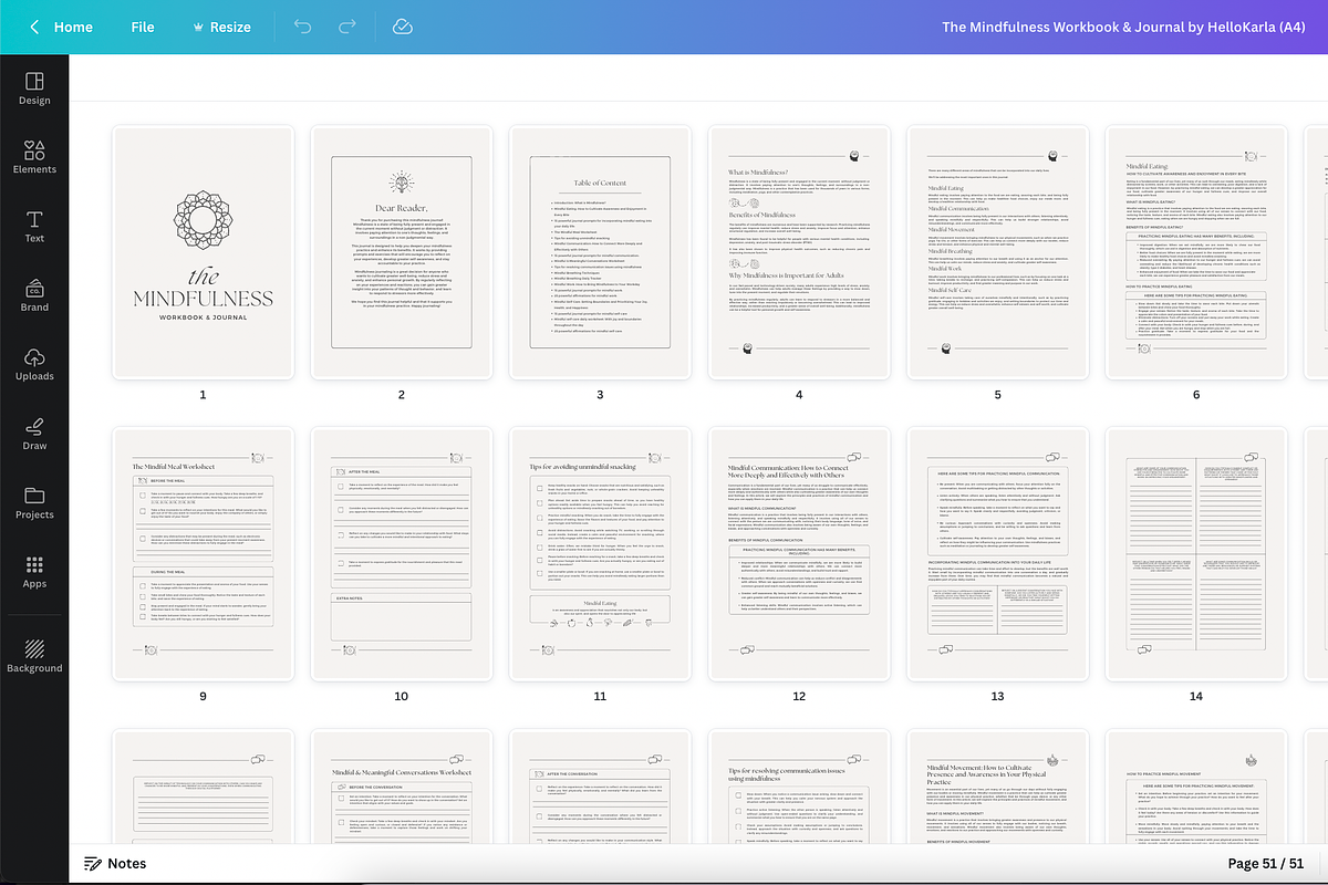 Mindfulness Workbook & Journal Canva, a Presentation Template by HelloKarla (Photo 5 of 5)