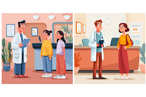 Doctors background set. Doctor, a Healthcare Illustration by Stock-Smart-Start