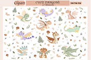 Dragon Clipart, Nursery Art, Pattern, an Animal Illustration by TheHyggeShopDesign (Thumbnail 1 of 3)