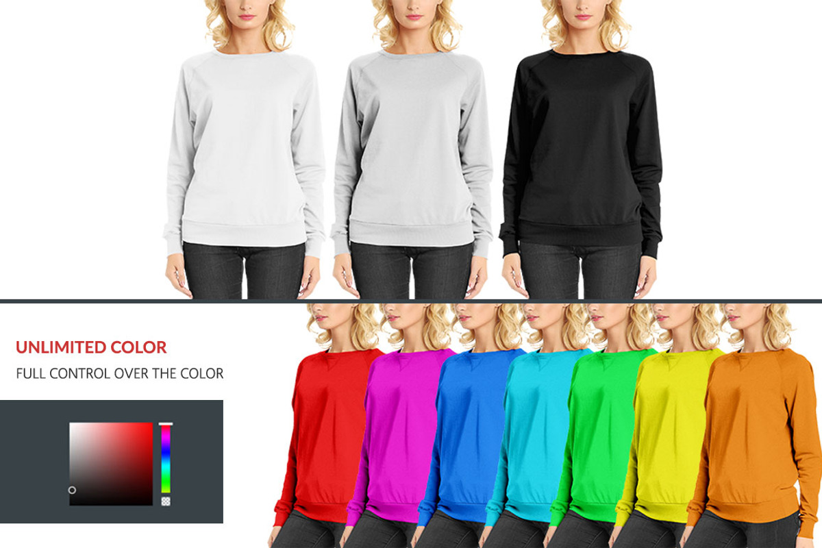 Women Sweatshirt Mock-Up, a Hoody Mockup by Mock-up Store (Photo 5 of 8)