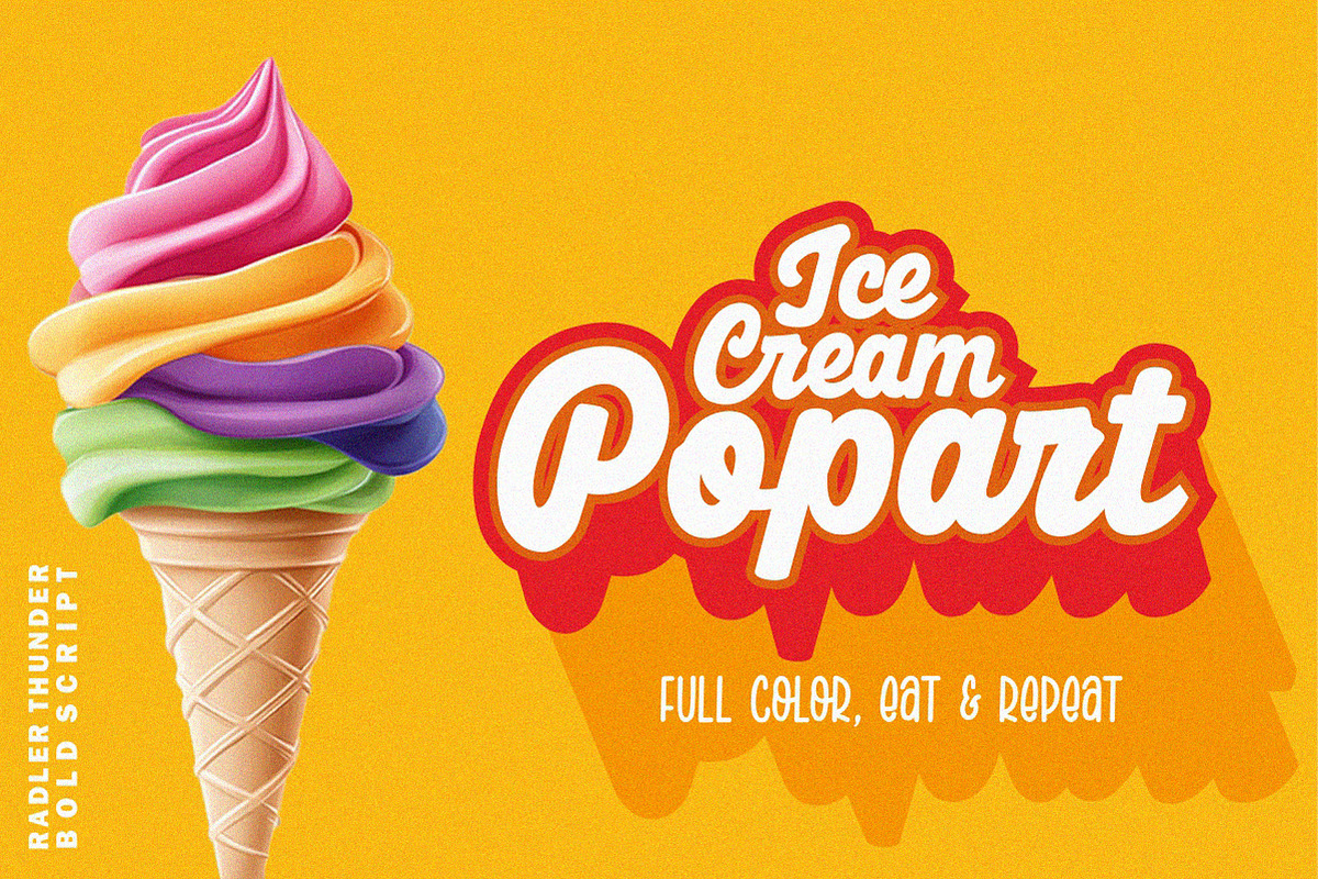 Radler Thunder – Bold Retro Script, a Font by typeline studio (Photo 4 of 9)