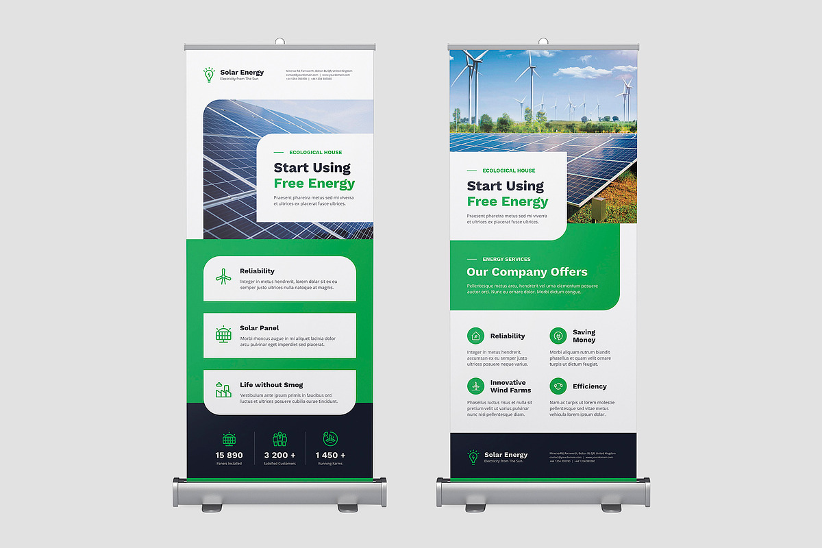 Solar Energy Roll Up Template, a Stationery Template by artbart (Photo 3 of 6)