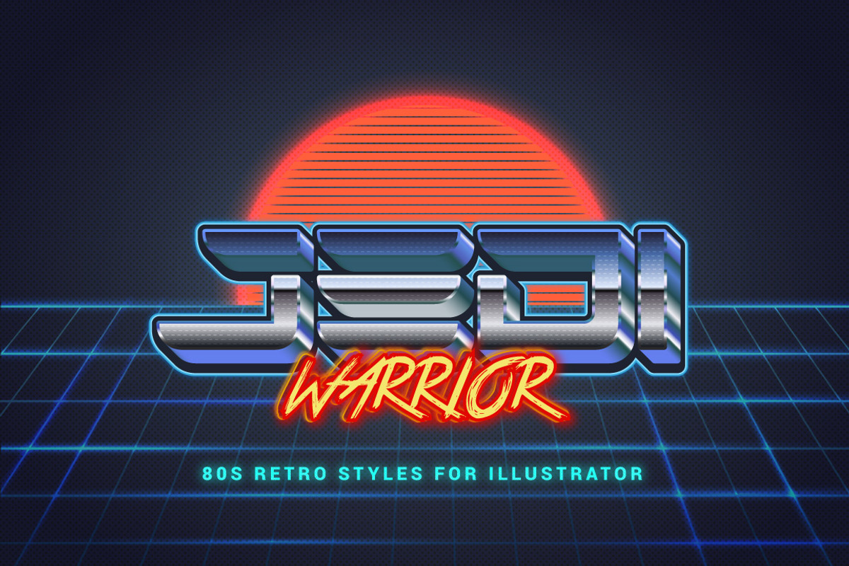 80s Retro Illustrator Styles, a Layer Style Add-On by Vector Galore (Photo 11 of 12)