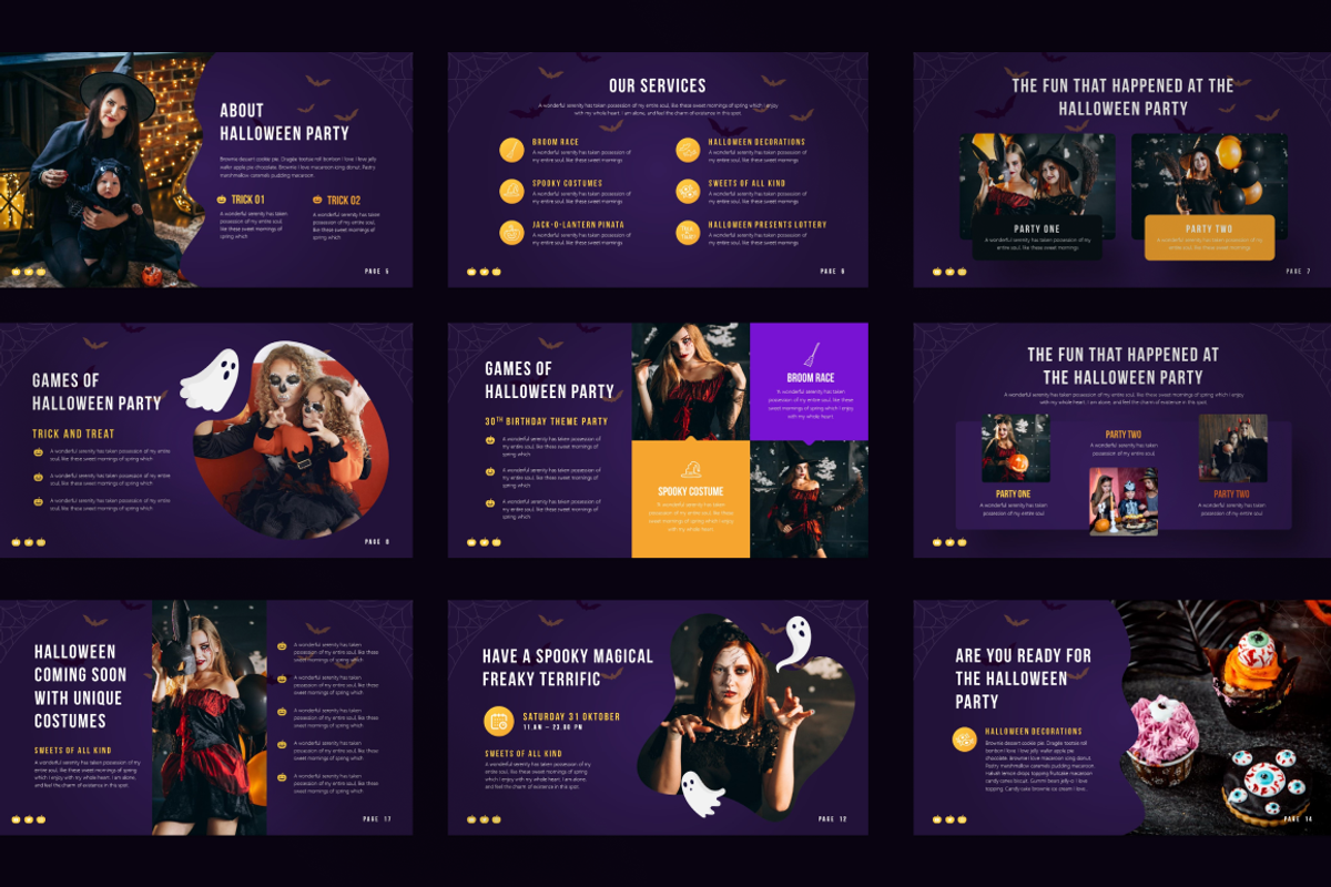 Halloween Party Powerpoint Template, a Presentation Template by Brandearth RRGraph (Photo 7 of 8)