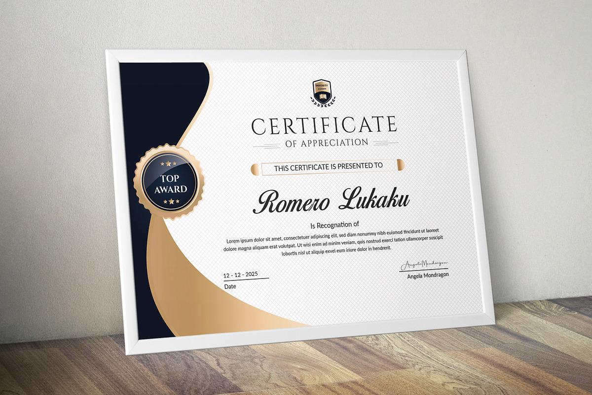 Certificate Template, a Stationery Template by ResumeDevisers (Photo 7 of 7)