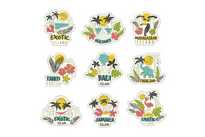 Island Logo. Tropical Exotic Islands