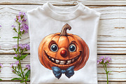 Pumpkin Face Funny Halloween Clipart, an Illustration by CraftArtStudio (Thumbnail 4 of 6)