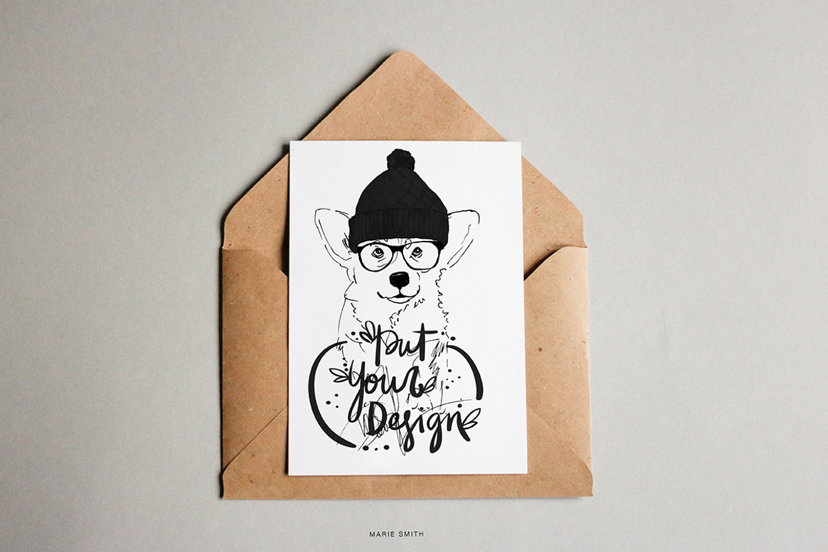 Dog black and white, an Illustration by JuliaFast (Photo 3 of 4)