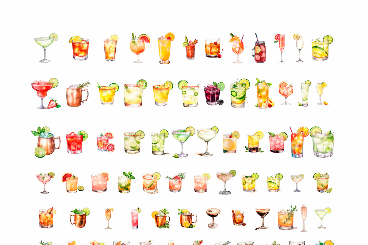 MEGA BUNDLE Cocktail Illustrations, an Illustration by 1801Prints (Photo 3 of 3)