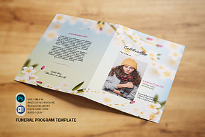 Floral Funeral Program Template, a Brochure Template by retrographix