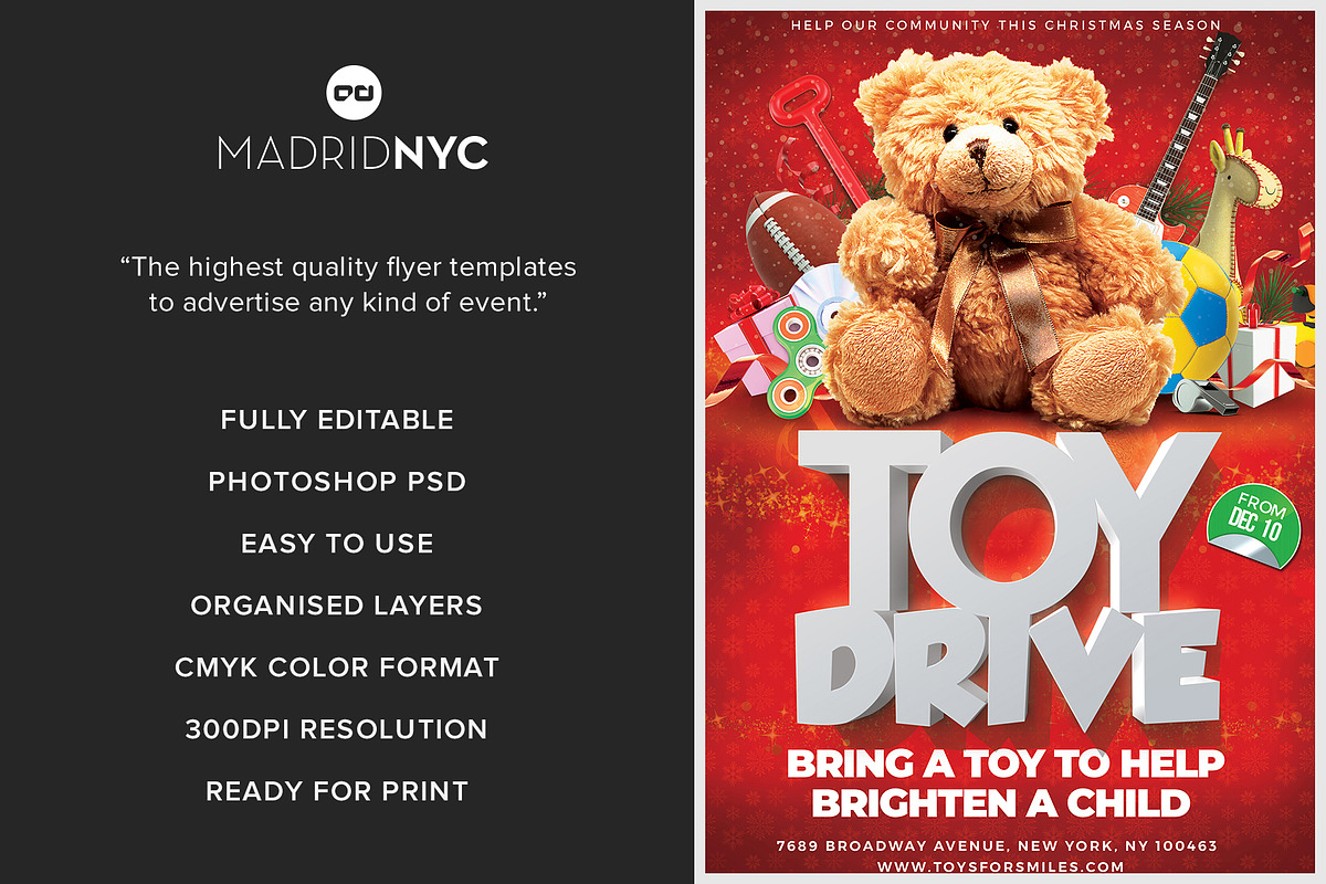 Toy Drive Flyer Template, a Flyer Template by MadridNYC (Photo 2 of 3)