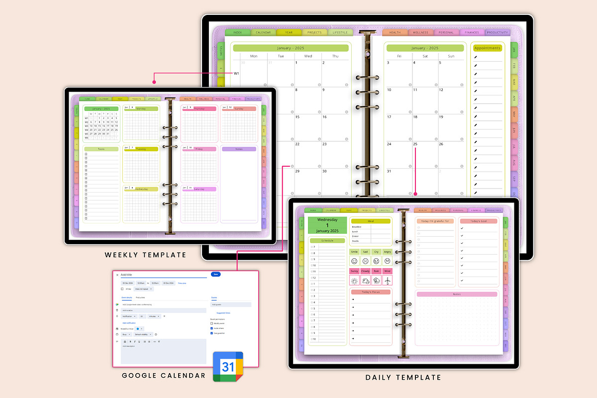 2025 All-in-one Digital Planner, a Stationery Template by Designmela01 (Photo 9 of 12)
