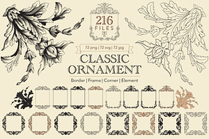 Vintage Frames And Borders hand draw