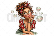 Whimsical Summer Girl Clipart, an Illustration by Craft Nest (Thumbnail 12 of 12)