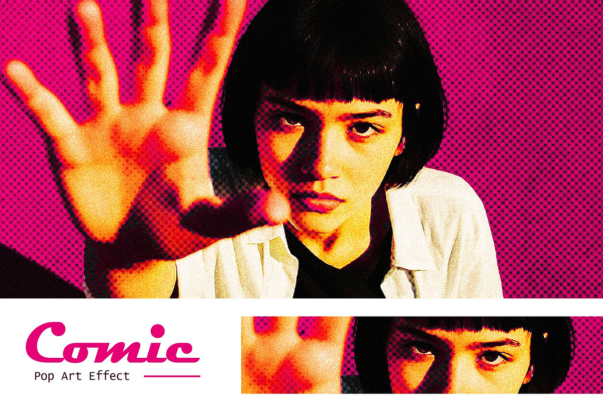 Comic Pop Art Halftone Photo Effect, a Brushes & More by studiogstock (Photo 1 of 2)