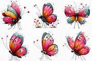 Whimsical Summer Butterfly Clipart, an Illustration by Craft Nest (Thumbnail 4 of 12)