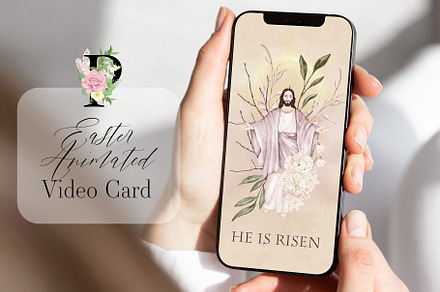 Easter Animated Greeting Card Christ, a Card Template by PawGraphic