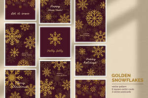 Christmas cards with snow flakes set, a Decorative Illustration by Good Studio