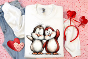 Cute Penguins Valentine Clipart, an Illustration by Canvas Craft (Thumbnail 4 of 6)