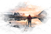 Landscape Photography Watercolor, an Action Add-On by MRI STUDIO (Thumbnail 3 of 10)