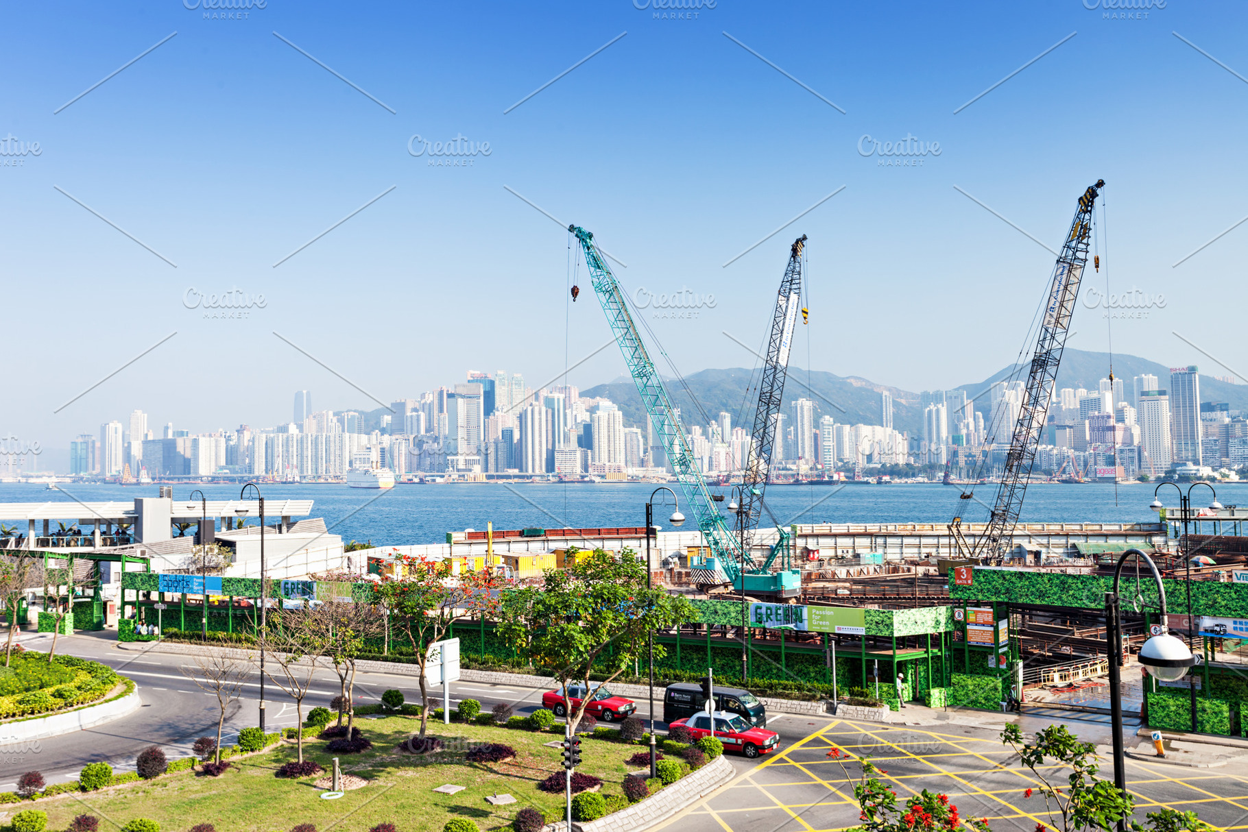 Construction site, a Photo by saiko3p