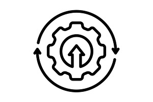Upgrade improve black icon, an Outline Icon by Creative priyanka