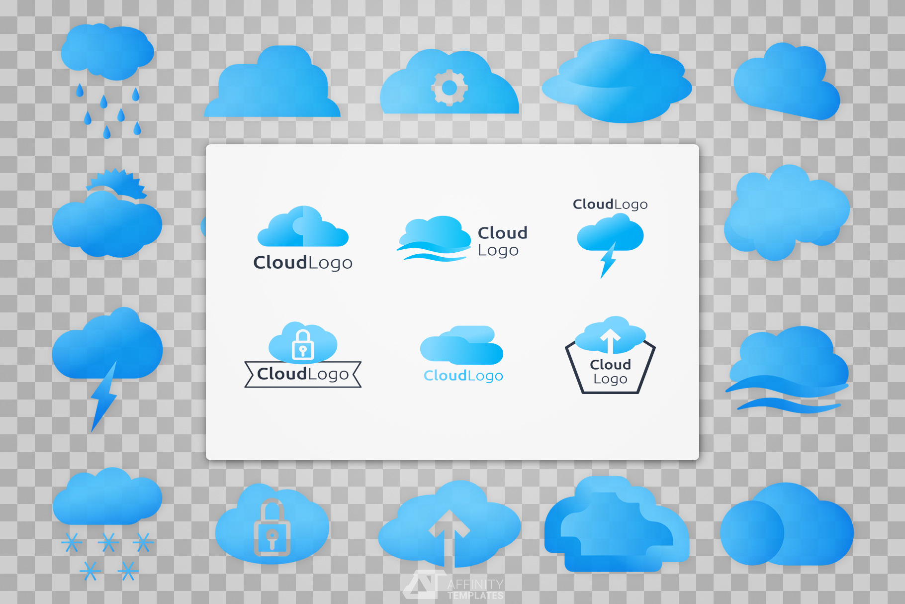 Cloud Shape Logos Templates, a Branding & Logo Template by Affinity ...