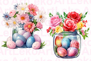 Easter Jars Watercolor Clipart, a Decorative Illustration by LekoArt (Thumbnail 3 of 9)