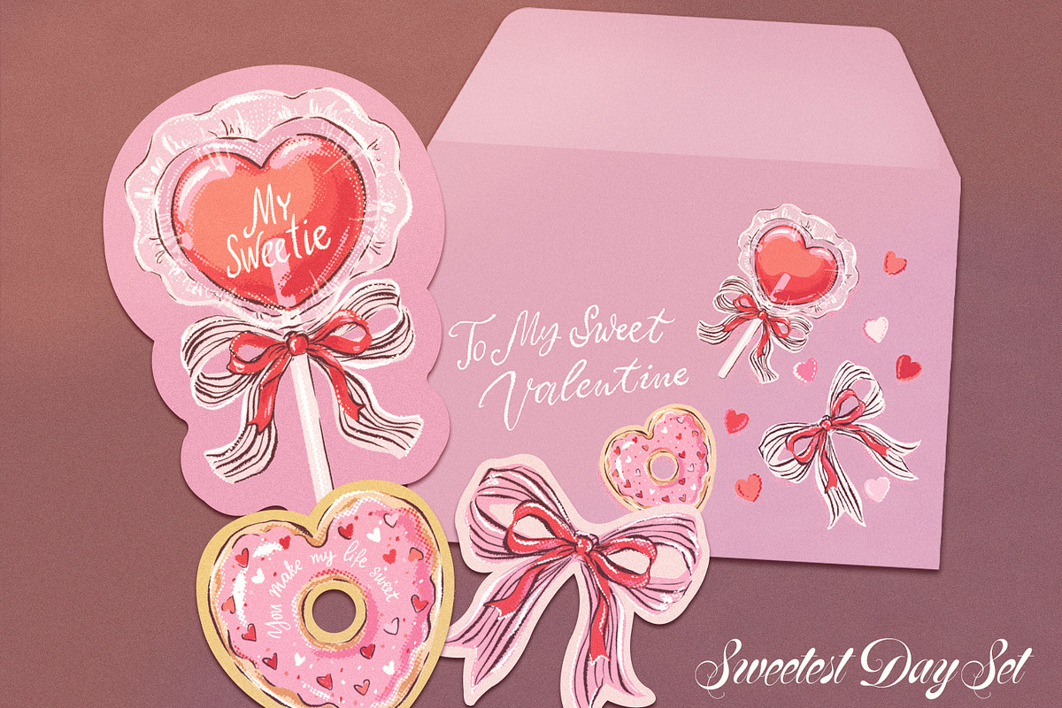 Valentine's Cards Die-Cut Shapes, a Seasonal Illustration by HannaSymo (Photo 4 of 13)
