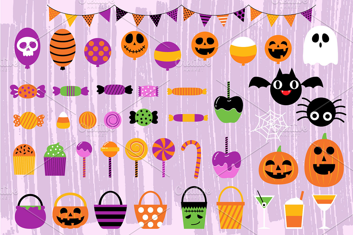 Halloween Party set, a Decorative Illustration by faitotoro (Photo 2 of 7)