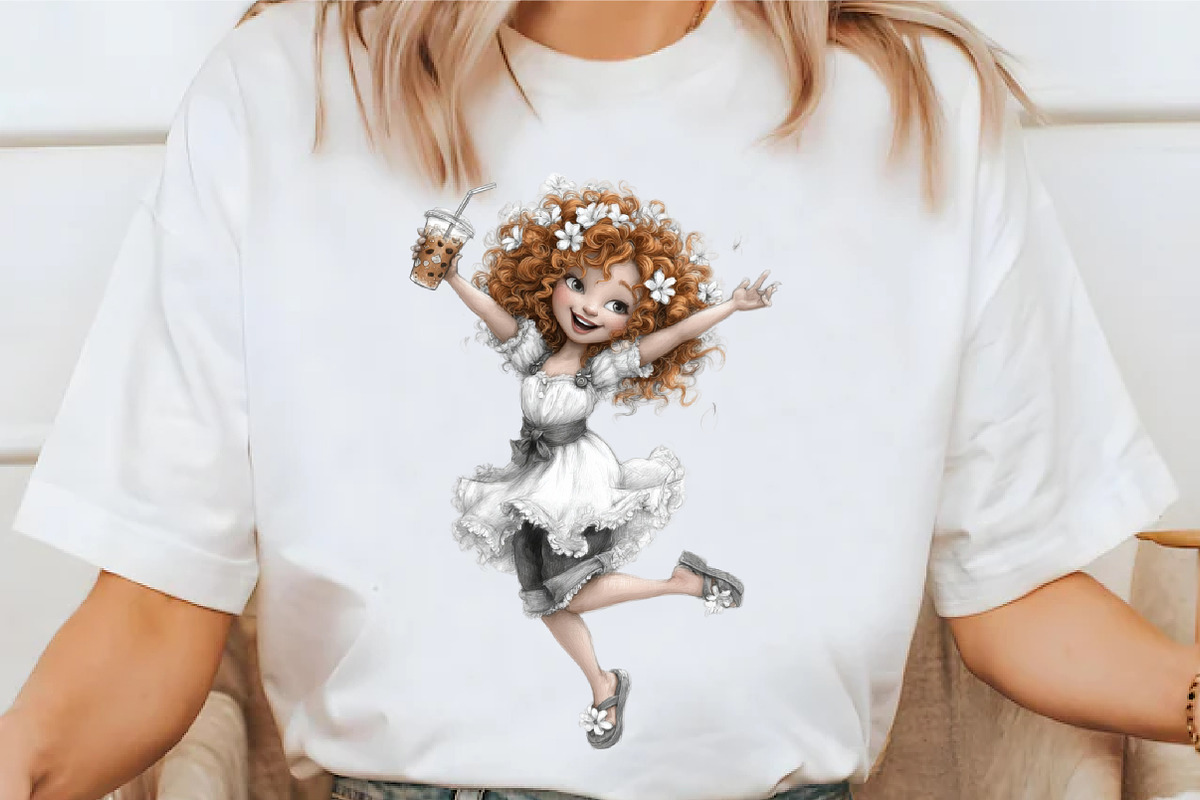 Whimsical Summer Coffee Girl Clipart, an Illustration by designcity5 (Photo 4 of 5)