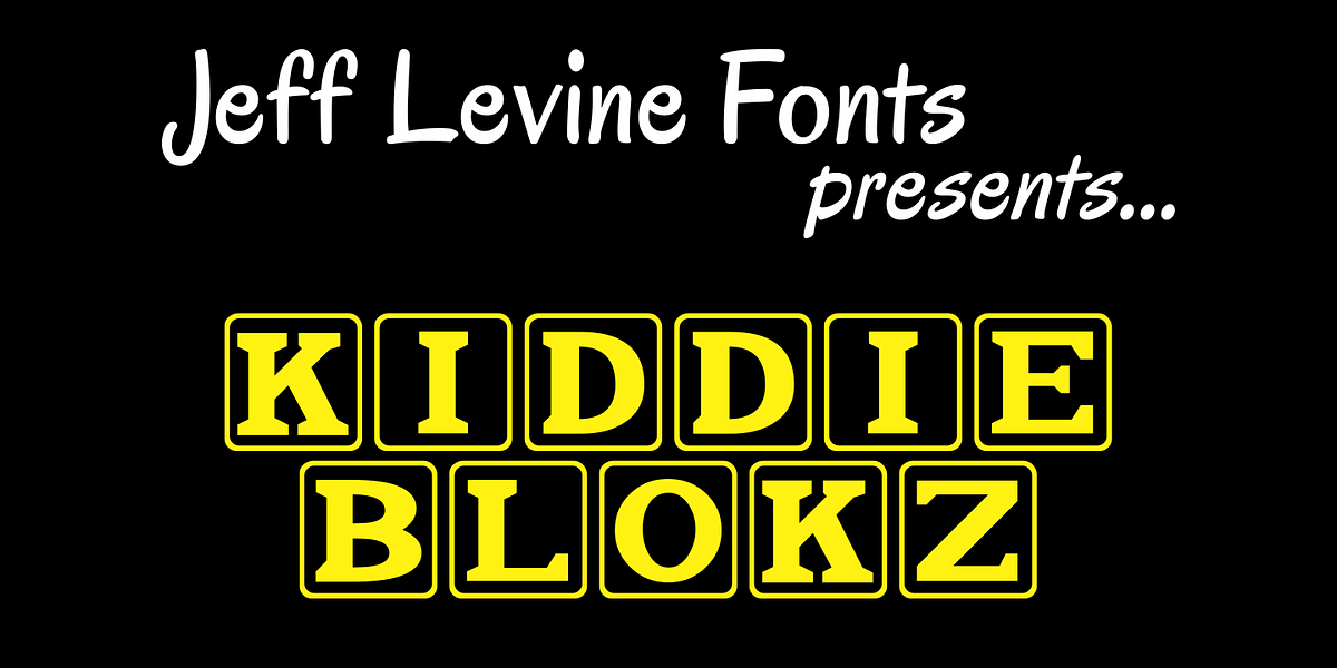 Kiddie Blokz JNL, a Symbol Font by Jeff Levine Fonts