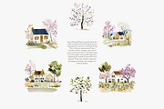 orchard watercolor clipart set, a Decorative Illustration by Patishop Art (Thumbnail 2 of 9)