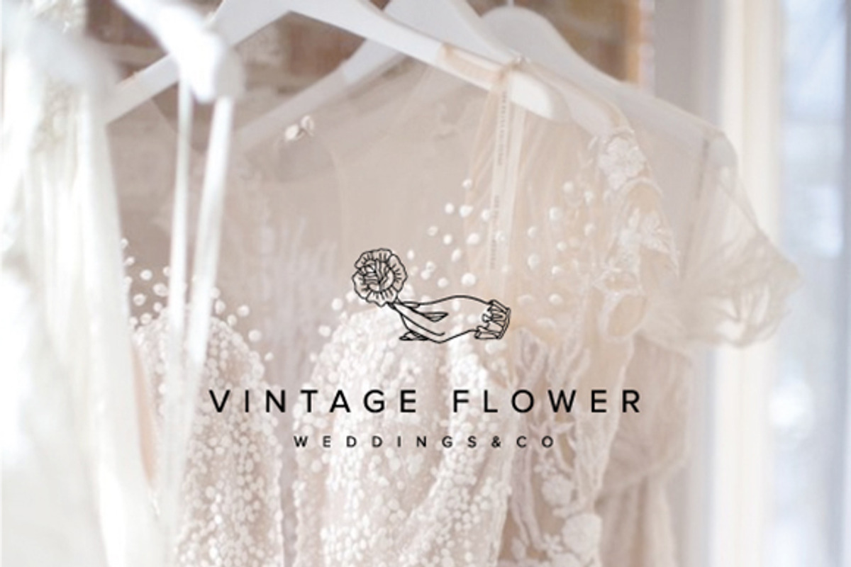 Vintage Flower Hand Wedding Logo, a Branding & Logo Template by Brand Society (Photo 2 of 3)