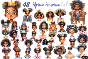Quirky African American Girl, an Illustration by DreamCafeArt