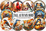 Fall Autumn Bird Stained Glass, an Illustration by Designworld (Thumbnail 1 of 6)