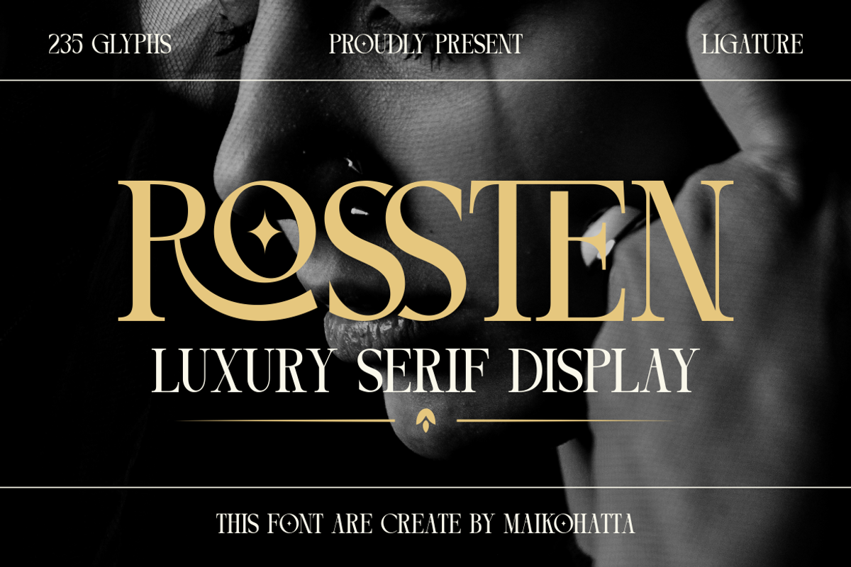 Rossten - Luxury Serif Display, a Serif Font by MaikoHatta (Photo 1 of 7)
