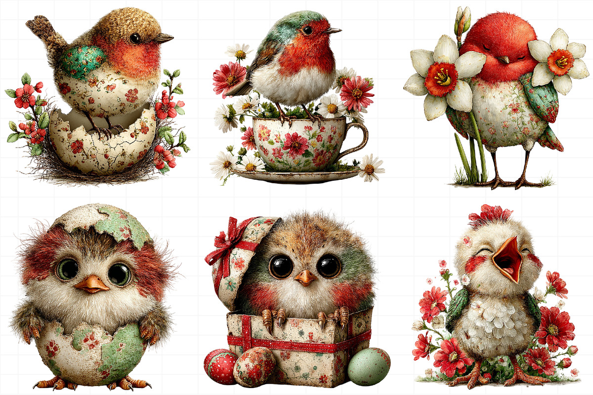 Whimsical Easter Birds Clipart, an Illustration by Daily.Designs (Photo 8 of 8)