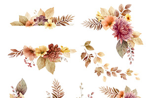 Warm Autumn Watercolor Clipart