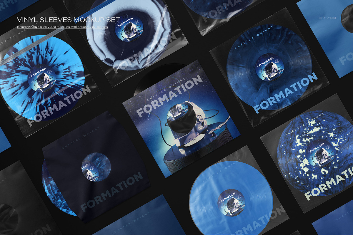 Vinyl Record Mockup Bundle, a Merchandise Mockup by creatsy5 (Photo 17 of 28)