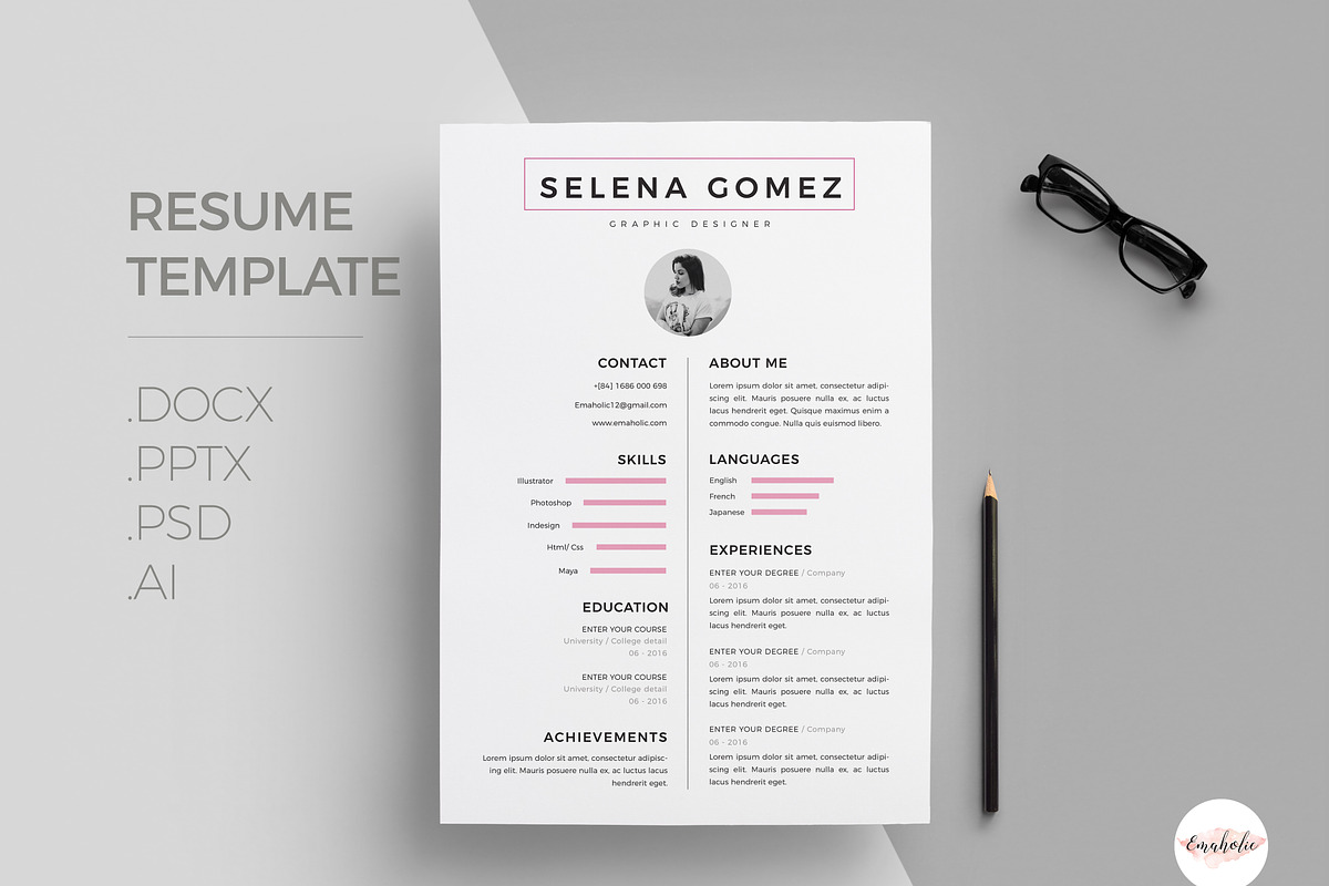 Professional CV - Cover Letter, a Resume Template by Emaholic Template (Photo 1 of 6)