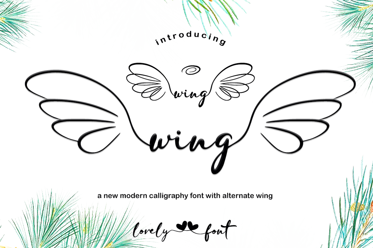 wing, a Script Font by cocodesign (Photo 1 of 8)