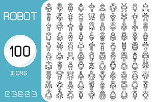 Cute Robot Avatars Vector Bundle